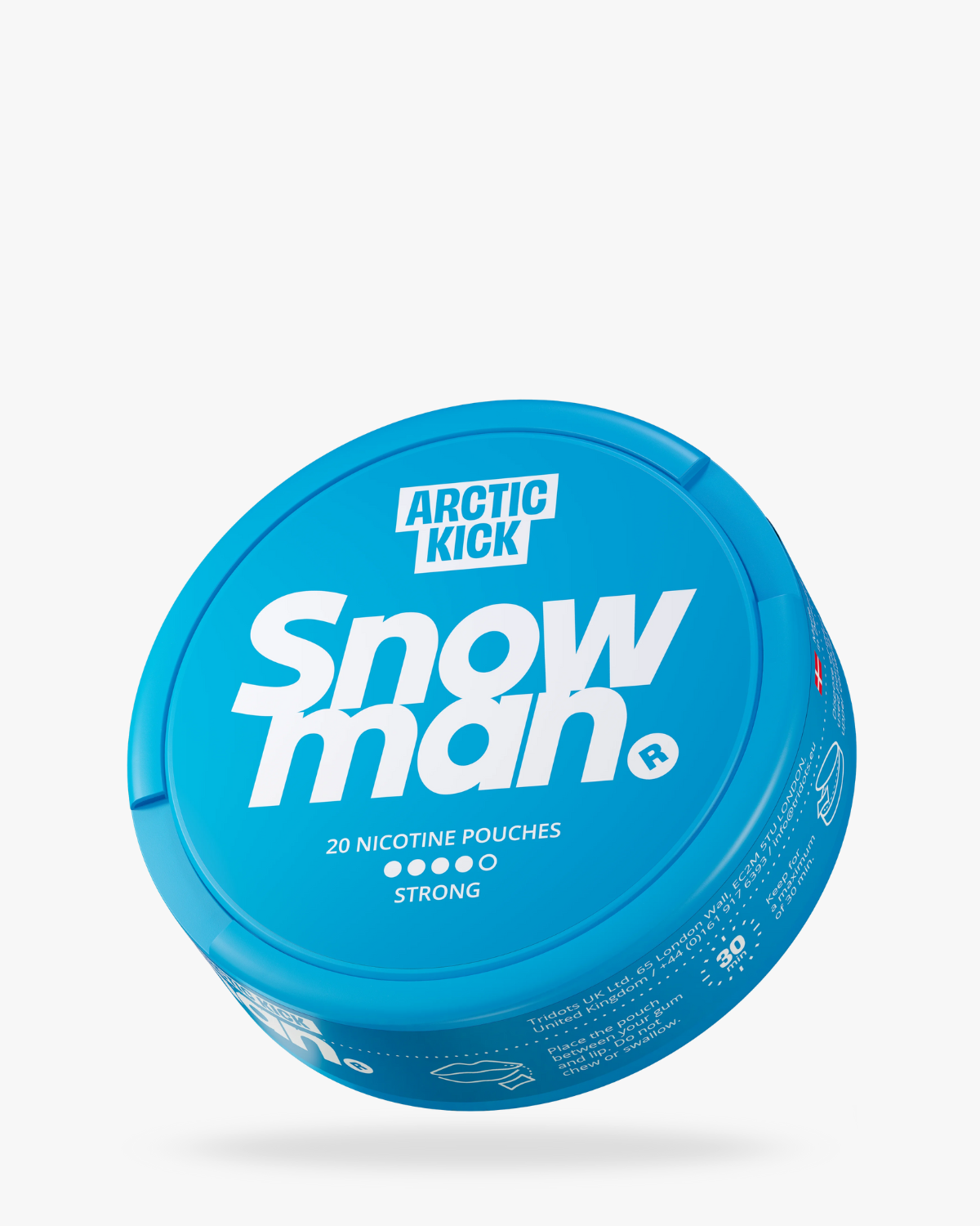 Snowman Arctic Kick Nicotine Pouch – strong cooling mint flavour can design.