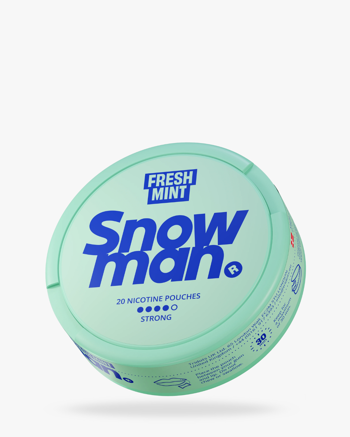 Snowman Fresh Mint Nicotine Pouch – smooth and crisp mint flavour can.