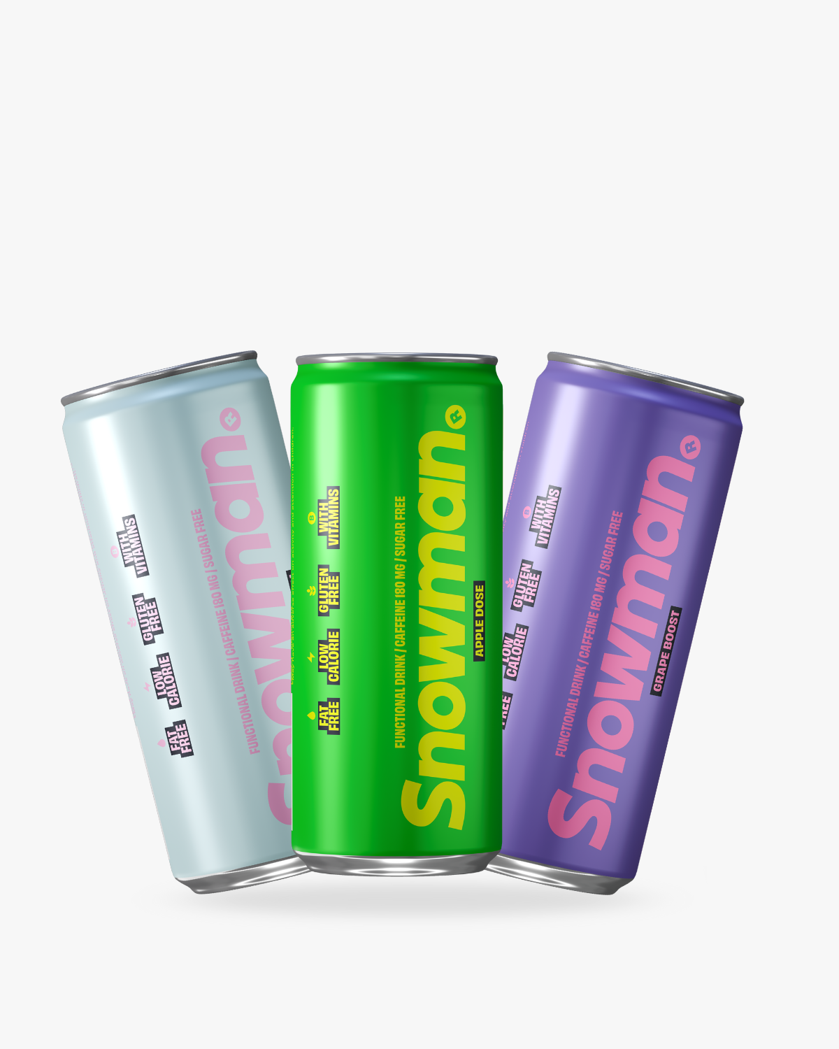 Snowman Functional Drinks - Pack of 3 (Apple Dose, Grape Boost, Bubble Gum)