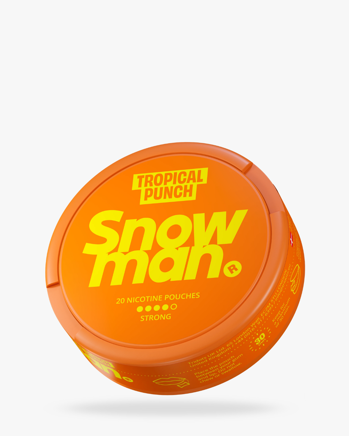 Snowman Tropical Punch Nicotine Pouch – tropical fruit blend can design.
